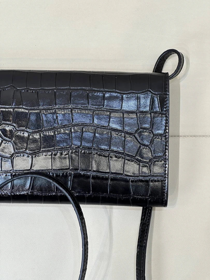 Chanel Clutch with Chain Crocodile Embossed Calfskin AP5233 Black - Default Title - View 4