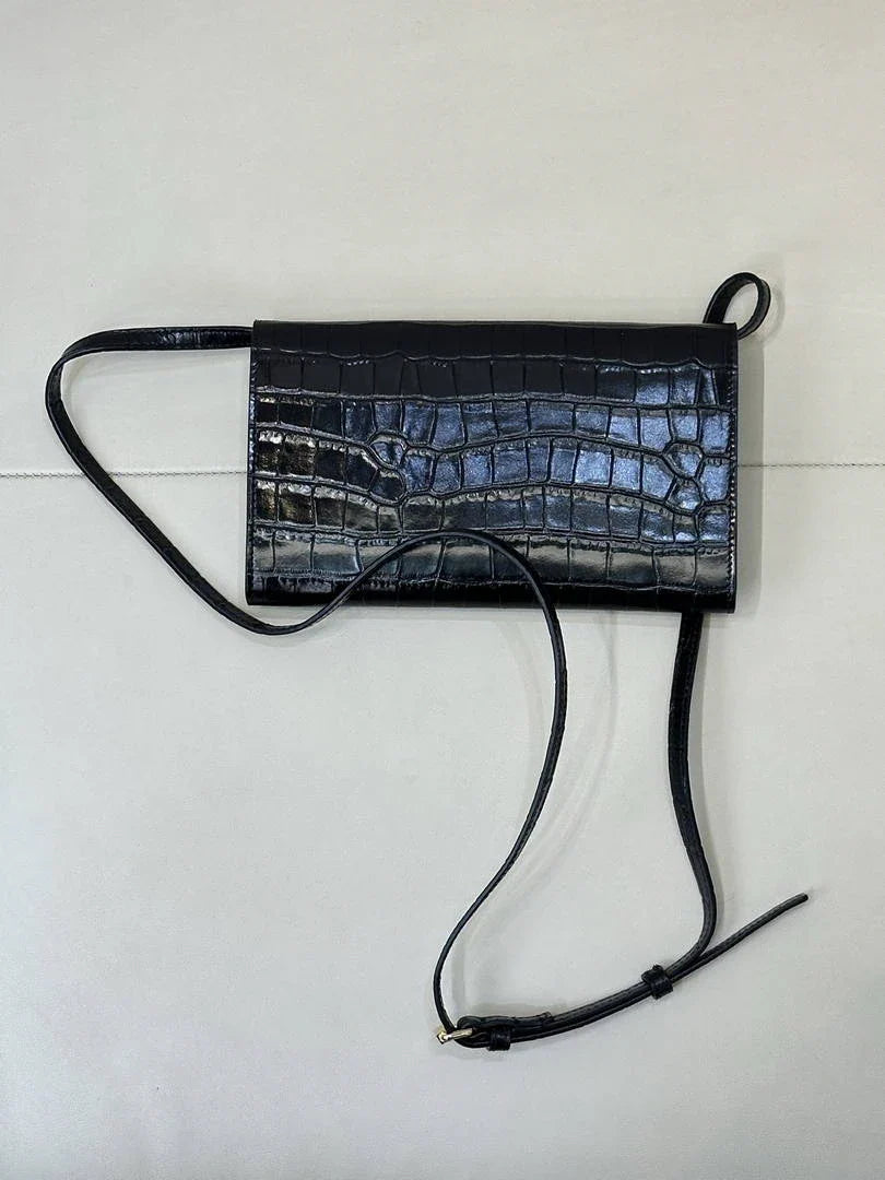Chanel Clutch with Chain Crocodile Embossed Calfskin AP5233 Black - Default Title - View 9