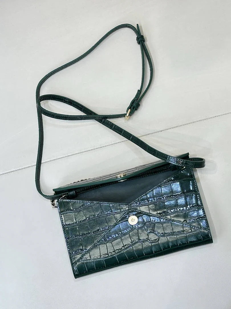 Chanel Clutch with Chain Crocodile Embossed Calfskin AP5233 Green - Default Title - View 6