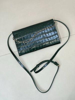 Chanel Clutch with Chain Crocodile Embossed Calfskin AP5233 Green - Default Title - View 9