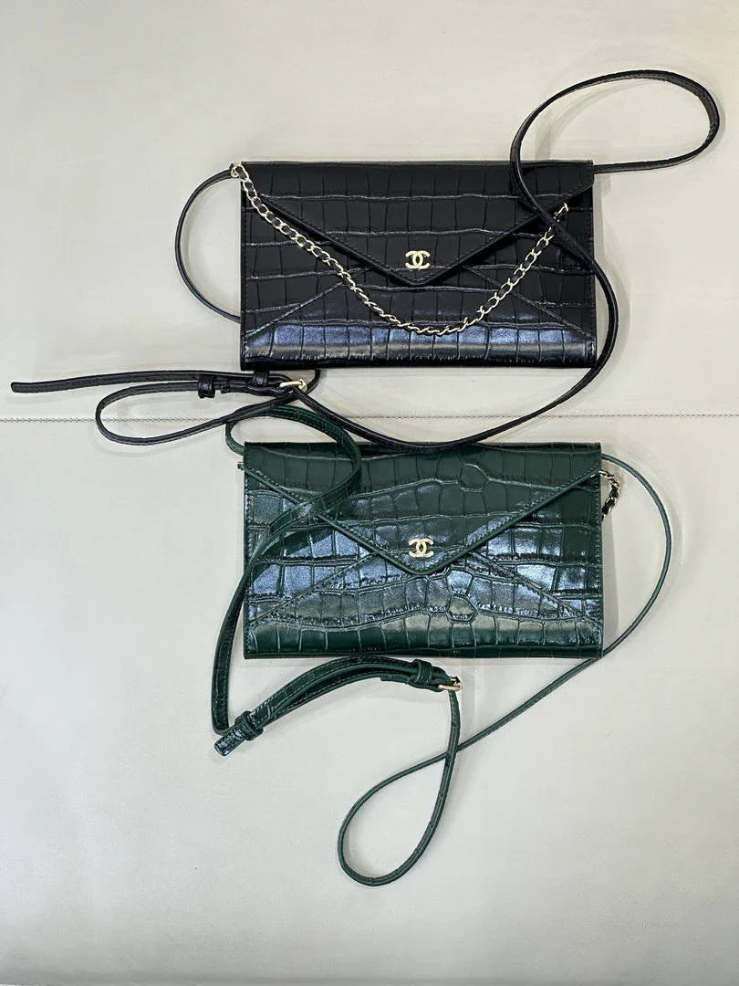 Chanel Clutch with Chain Crocodile Embossed Calfskin AP5233 Green - Default Title - View 10
