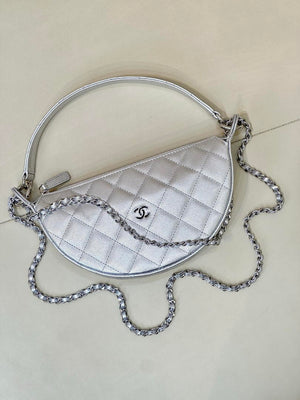 Chanel Clutch with chain Lambskin & Gold-Tone Metal AP5094 Silver - Default Title - View 5