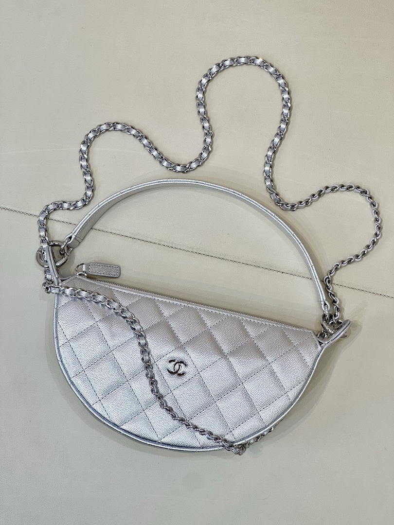 Chanel Clutch with chain Lambskin & Gold-Tone Metal AP5094 Silver - Default Title - View 8