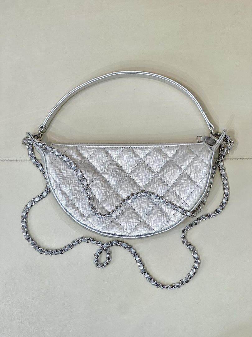 Chanel Clutch with chain Lambskin & Gold-Tone Metal AP5094 Silver - Default Title - View 9
