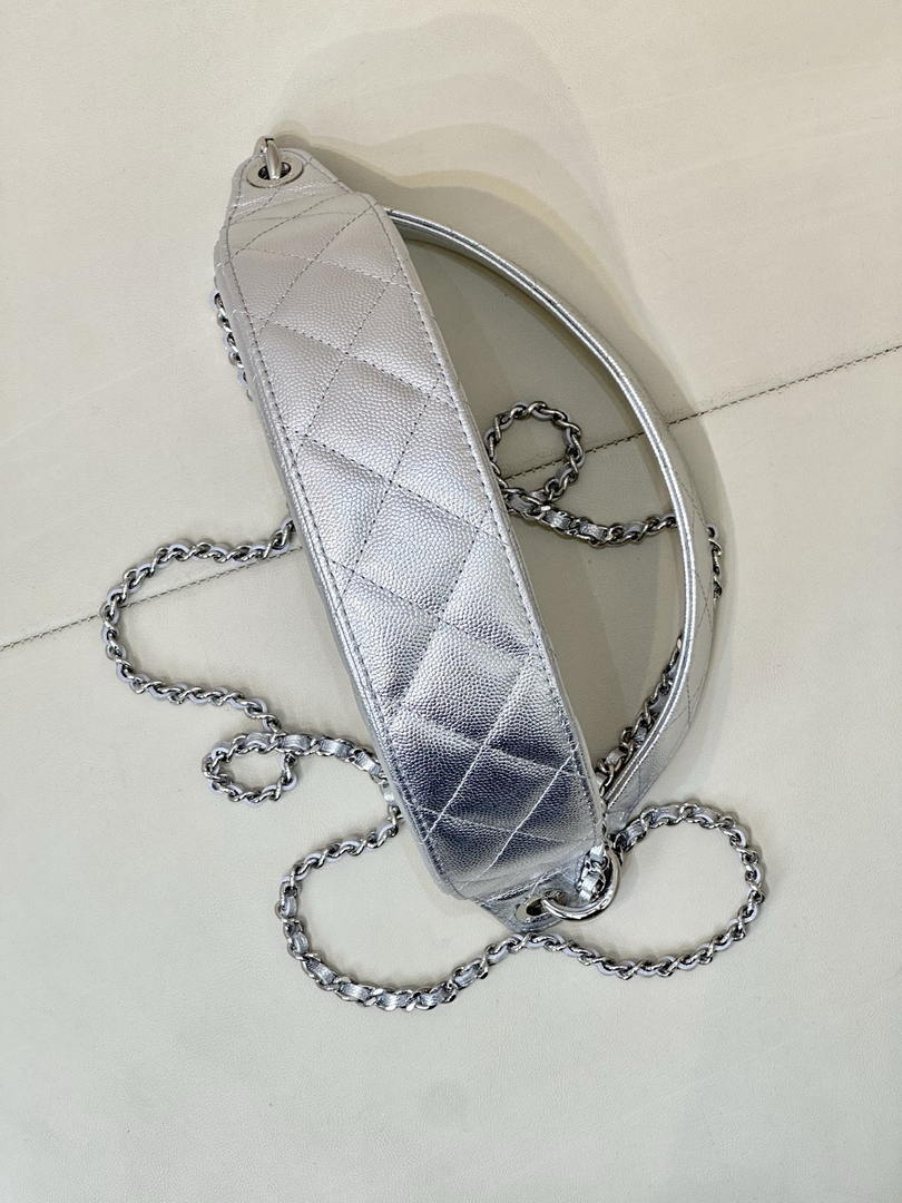 Chanel Clutch with chain Lambskin & Gold-Tone Metal AP5094 Silver