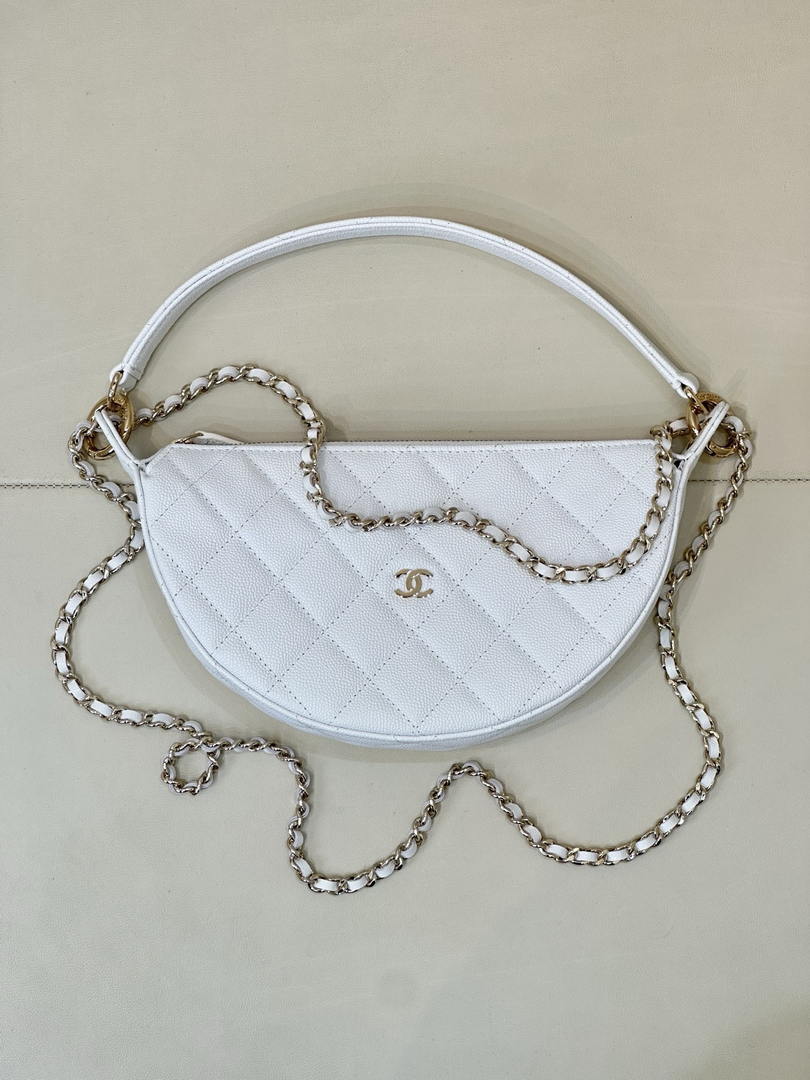 Chanel Clutch with chain Lambskin & Gold-Tone Metal AP5094 White - Default Title - View 9