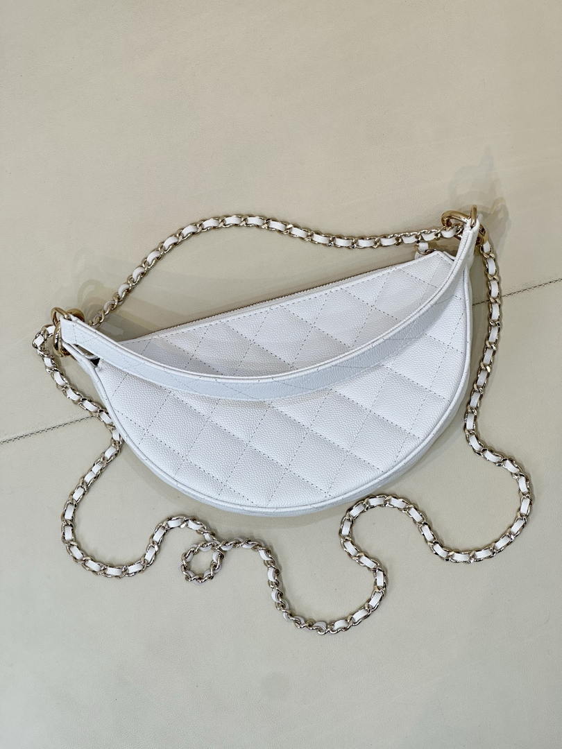 Chanel Clutch with chain Lambskin & Gold-Tone Metal AP5094 White - Default Title - View 13
