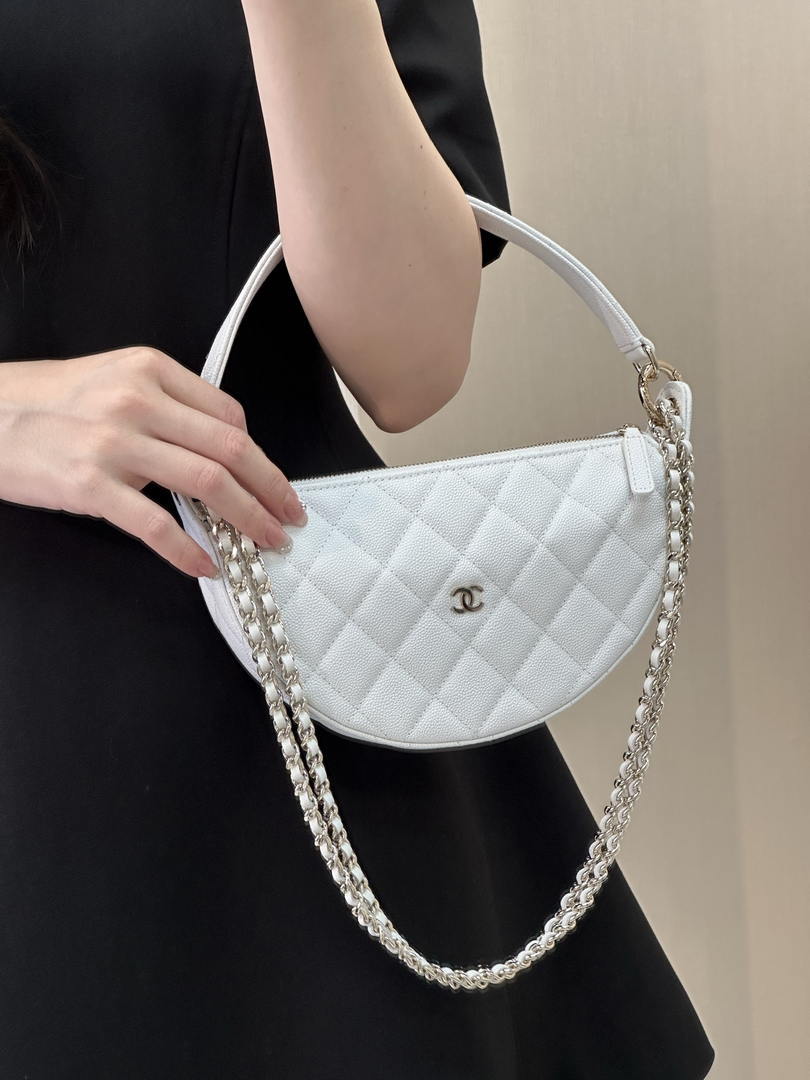 Chanel Clutch with chain Lambskin & Gold-Tone Metal AP5094 White - Default Title - View 6