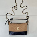 Chanel  Clutch with chain  Suede Calfskin  Shiny Lambskin & Gold-Tone Metal  AP5187 Camel & Black - Default Title - View 1