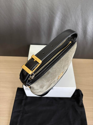 Chanel  Clutch with chain  Suede Calfskin  Shiny Lambskin & Gold-Tone Metal  AP5187 Khaki & Black - Default Title - View 2