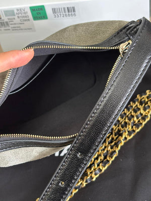 Chanel  Clutch with chain  Suede Calfskin  Shiny Lambskin & Gold-Tone Metal  AP5187 Khaki & Black - Default Title - View 8