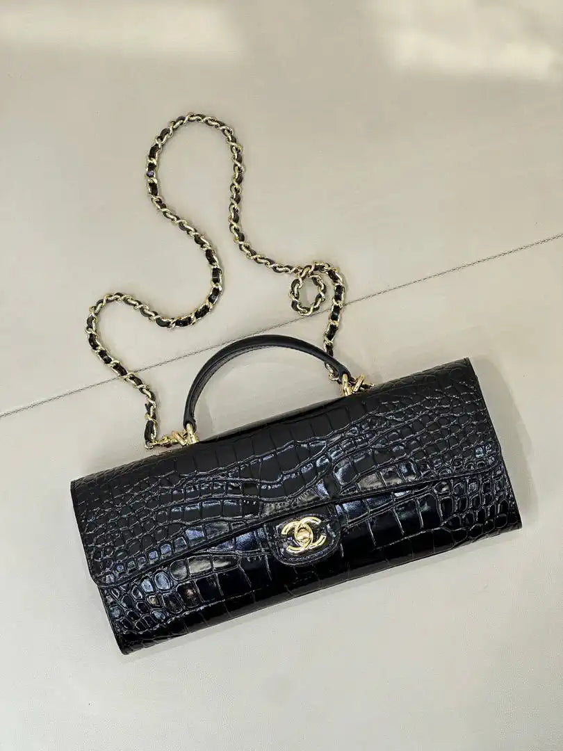 Chanel Crocodile Embossed Calfskin AP5280 Black