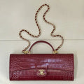 Chanel Clutches Crocodile Embossed Calfskin AP5280 Wine Red