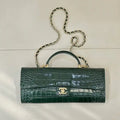 Chanel Clutches Crocodile Embossed Calfskin AP5280 Dark Green