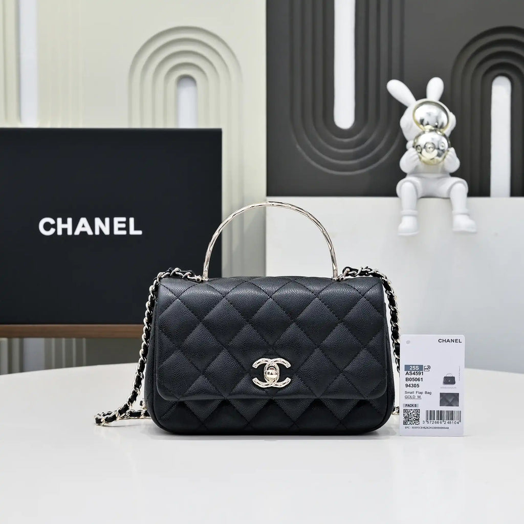 Chanel Crush Handle box Bag Calfskin AS4591 Black