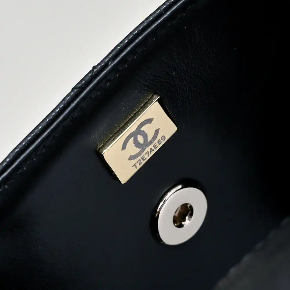 Chanel Crush Handle box Bag Calfskin AS4591 Black