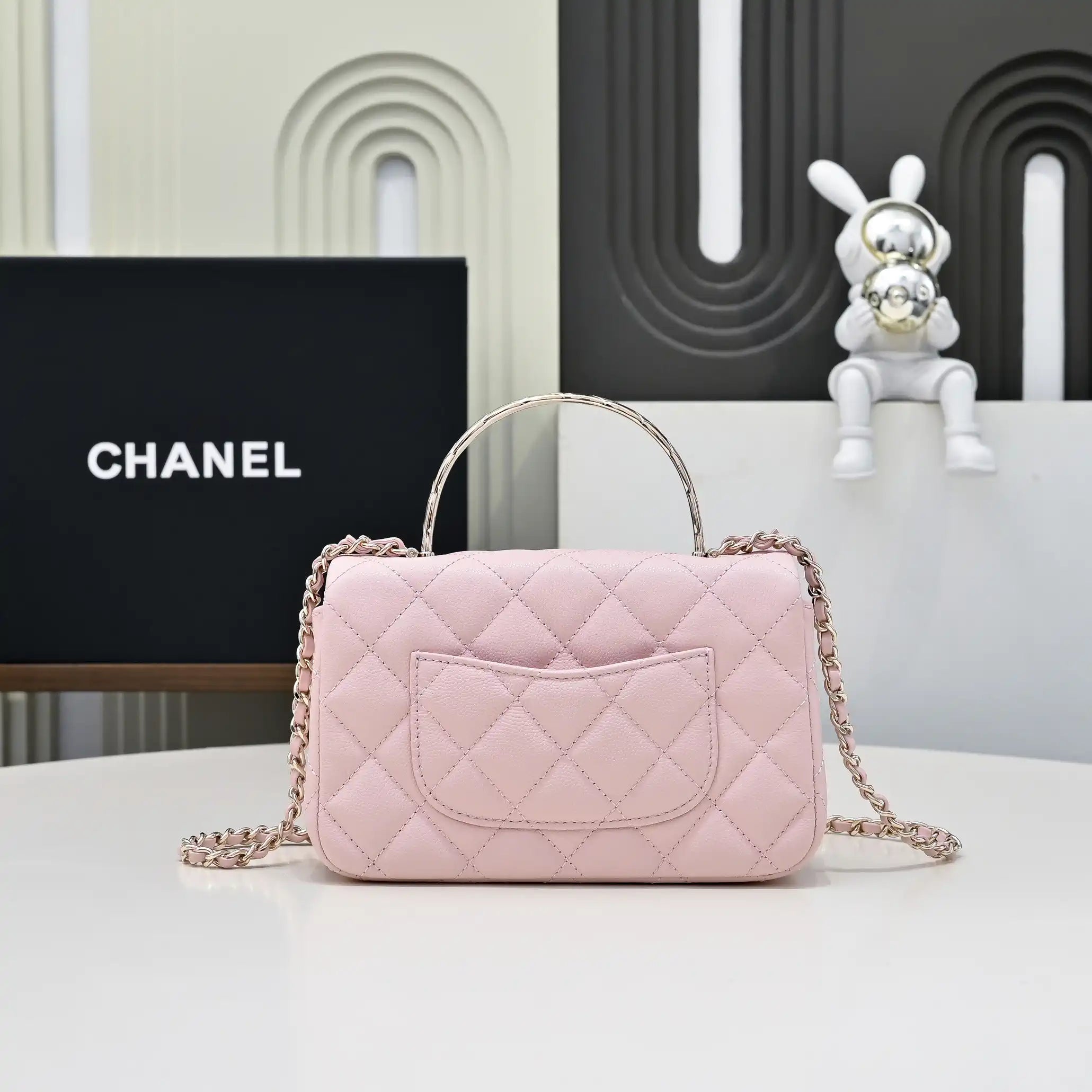 Chanel Crush Handle box Bag Calfskin AS4591 Pink