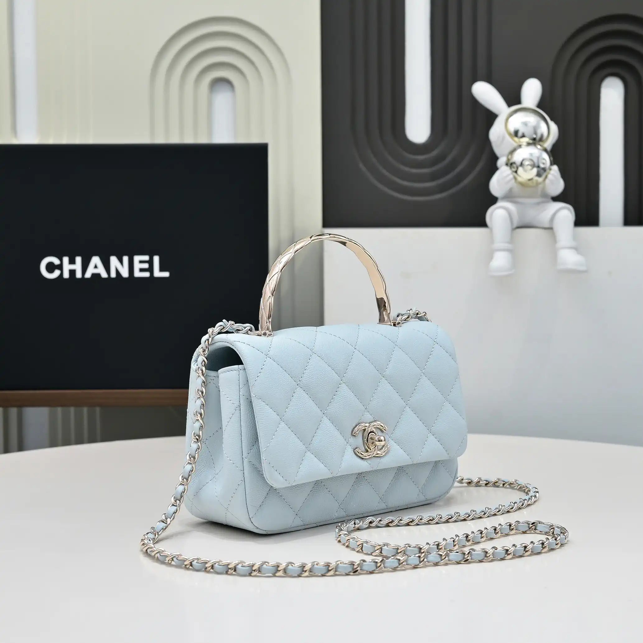 Chanel Crush Handle box Bag Calfskin AS4591 Blue