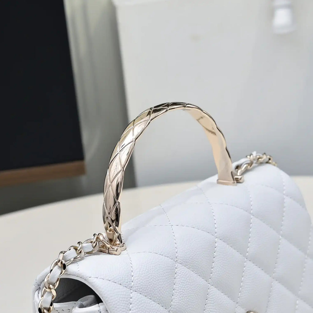 Chanel Crush Handle box Bag Calfskin AS4591 White