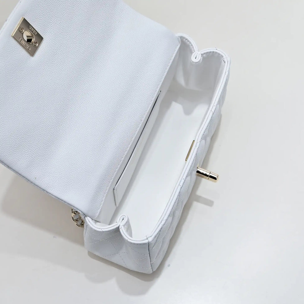 Chanel Crush Handle box Bag Calfskin AS4591 White