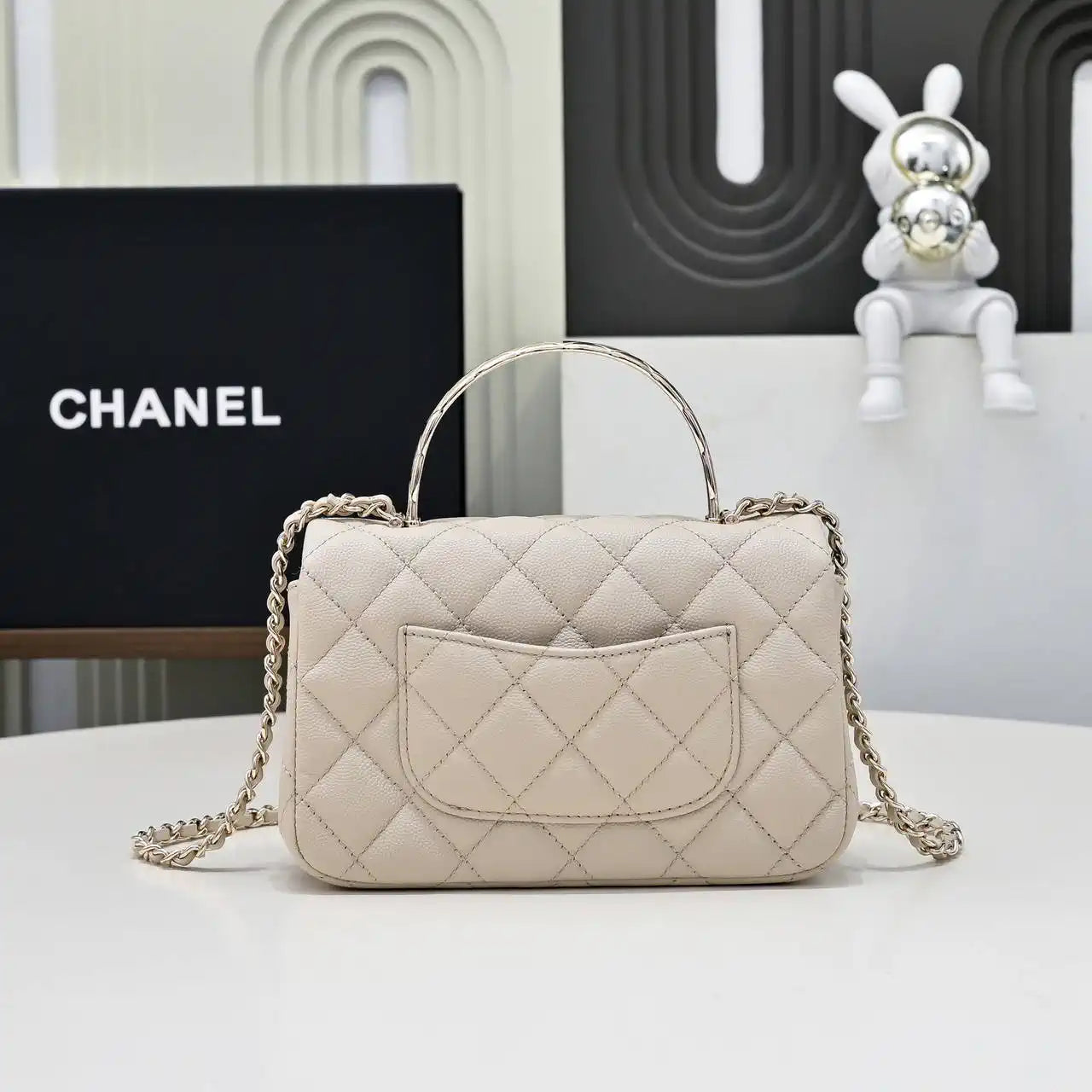 Chanel Crush Handle box Bag Calfskin AS4591 Apricot