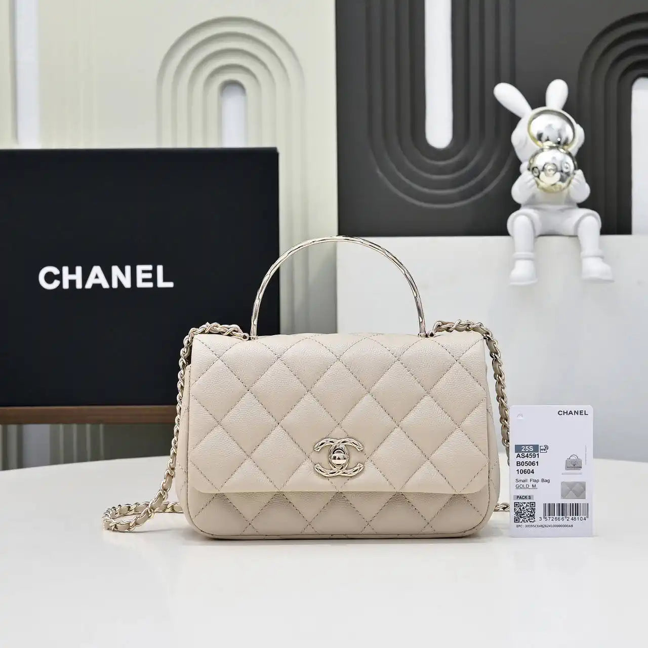 Chanel Crush Handle box Bag Calfskin AS4591 Apricot