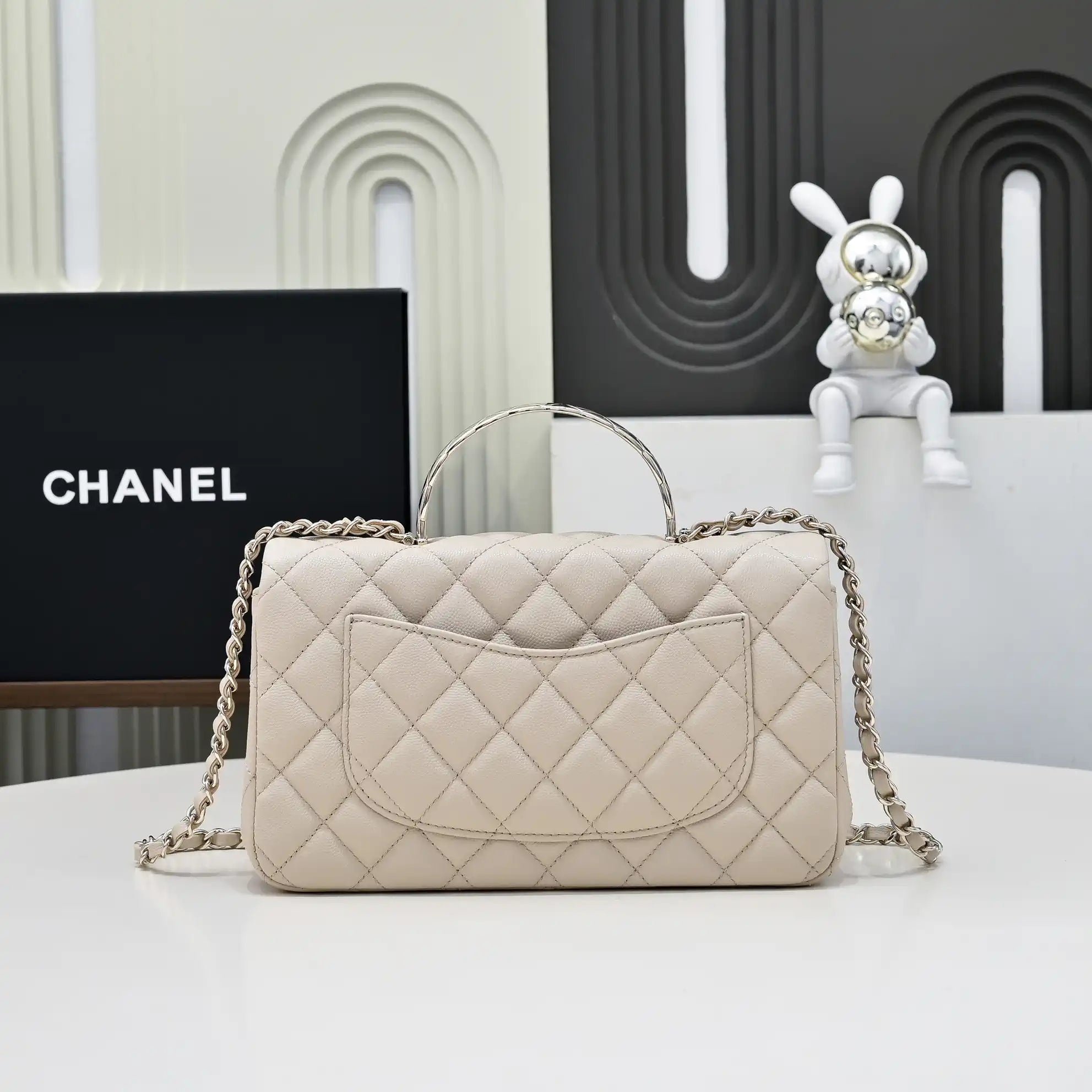 Chanel Crush Handle box Bag Calfskin AS5554 Apricot