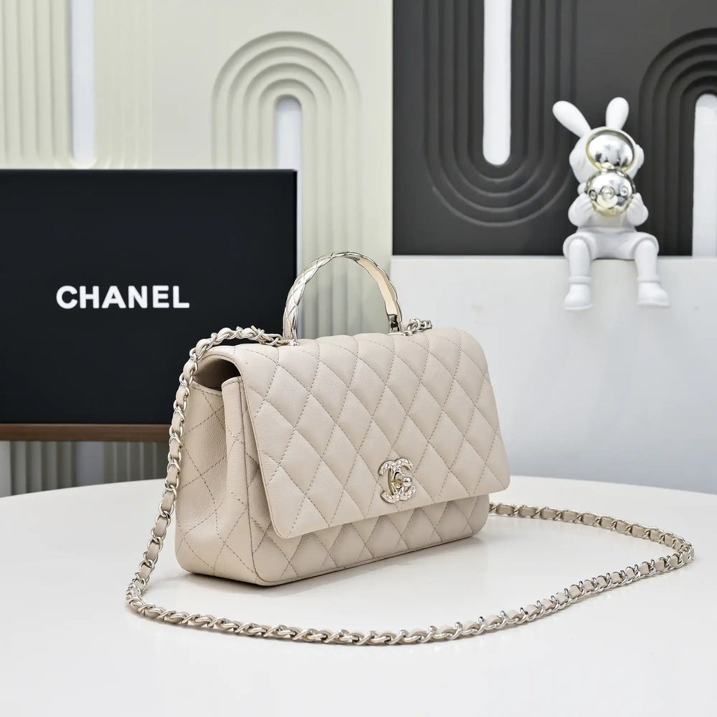 Chanel Crush Handle box Bag Calfskin AS5554 Apricot