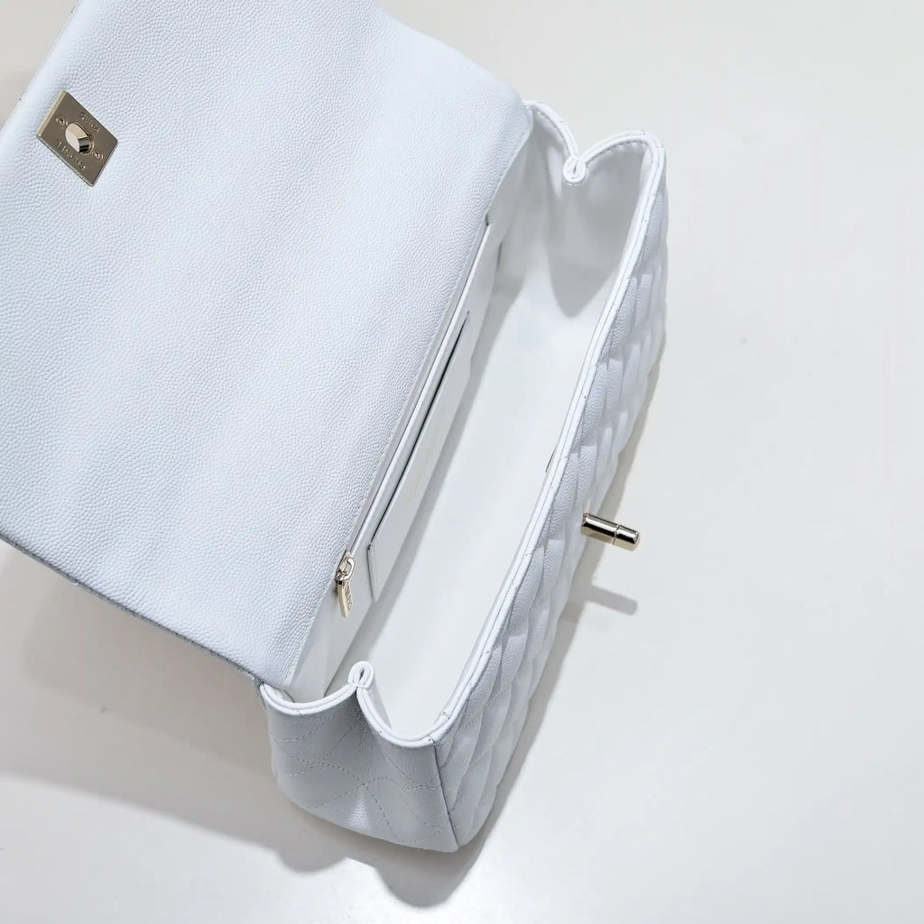 Chanel Crush Handle box Bag Calfskin AS5554 White