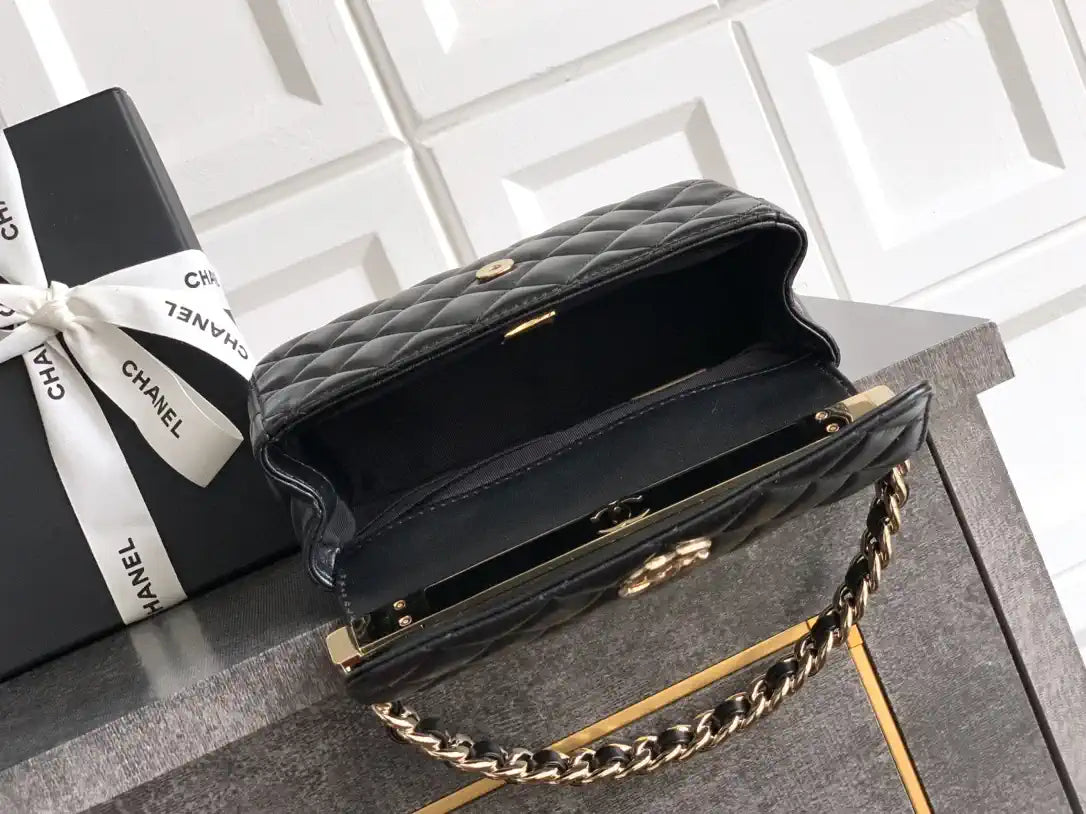 Chanel Evening with Handle Bag Lambskin AS6675 Black