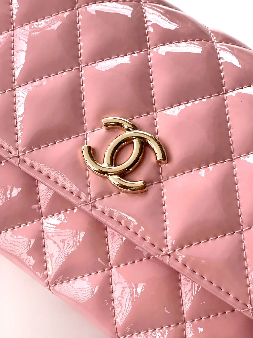 Chanel Evening with Handle Bag Patent leather AS6675 Pink