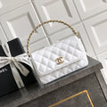 Chanel Evening with Handle Bag Patent leather AS6675 White