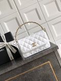 Chanel Evening with Handle Bag Patent leather AS6675 White