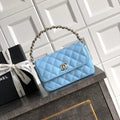 Chanel Evening with Handle Bag Patent leather AS6675 Blue
