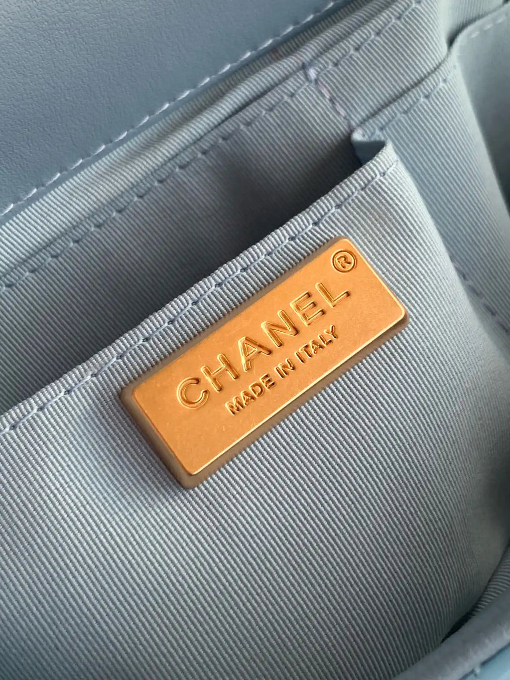 Chanel Evening with Handle Bag Patent leather AS6675 Blue