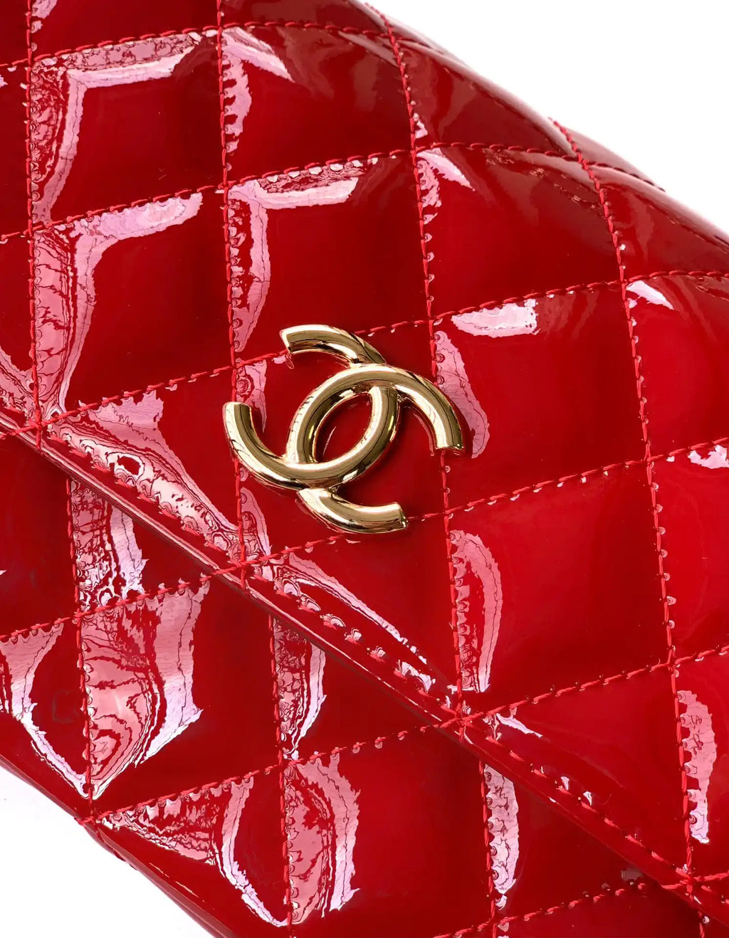Chanel Evening with Handle Bag Patent leather AS6675 Red