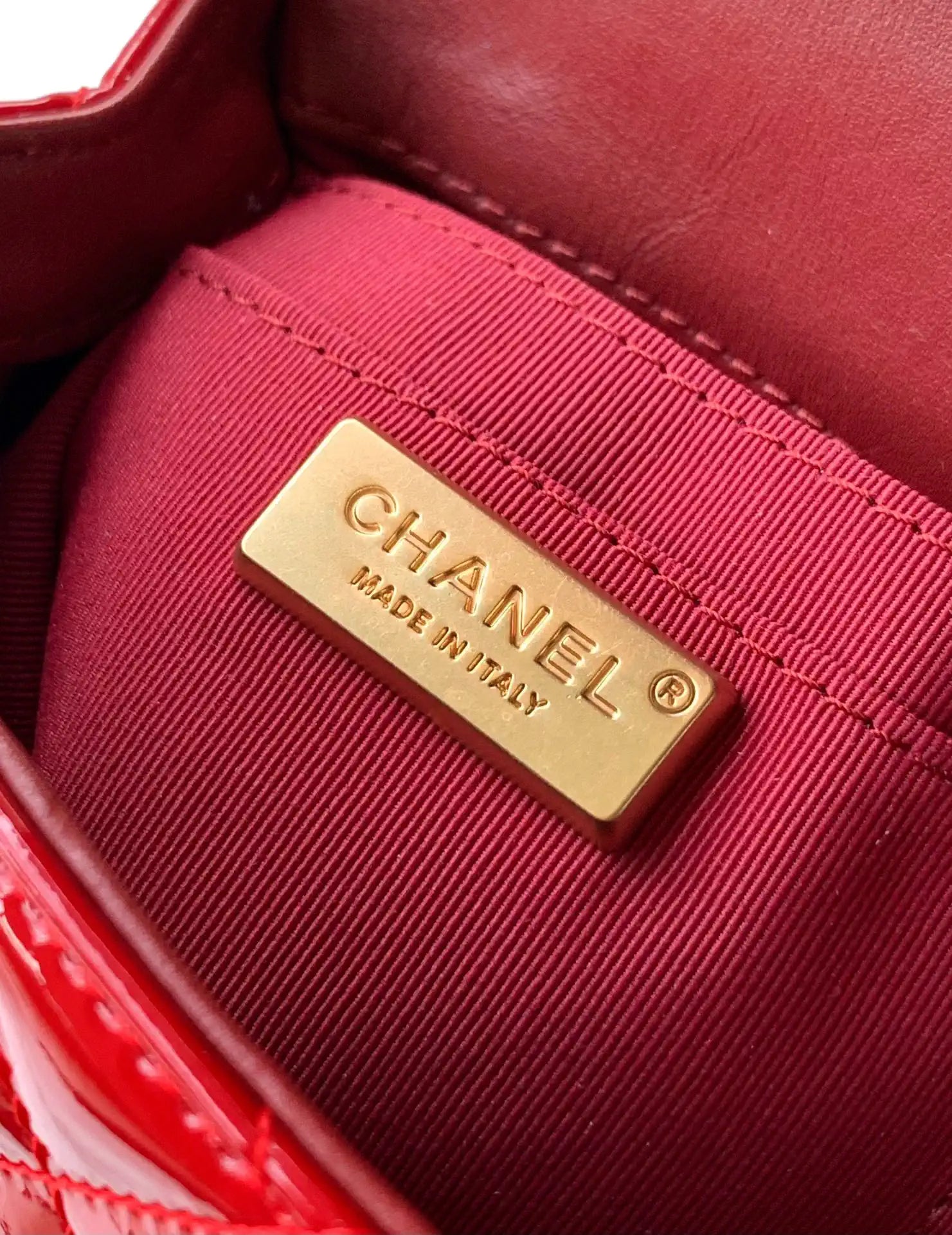 Chanel Evening with Handle Bag Patent leather AS6675 Red