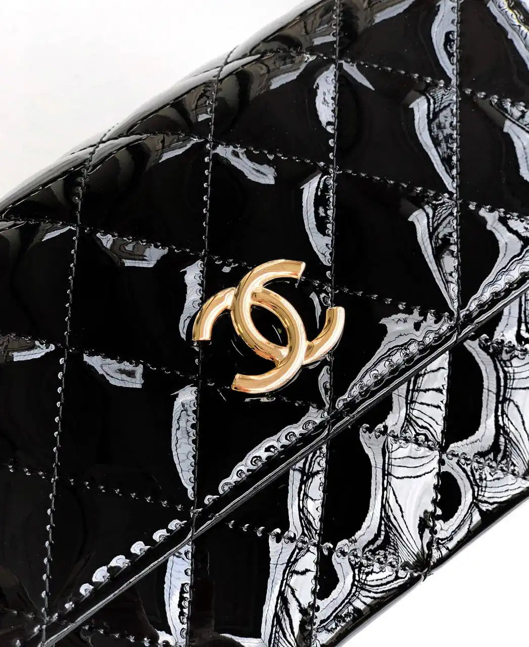 Chanel Evening with Handle Bag Patent leather AS6675 Black