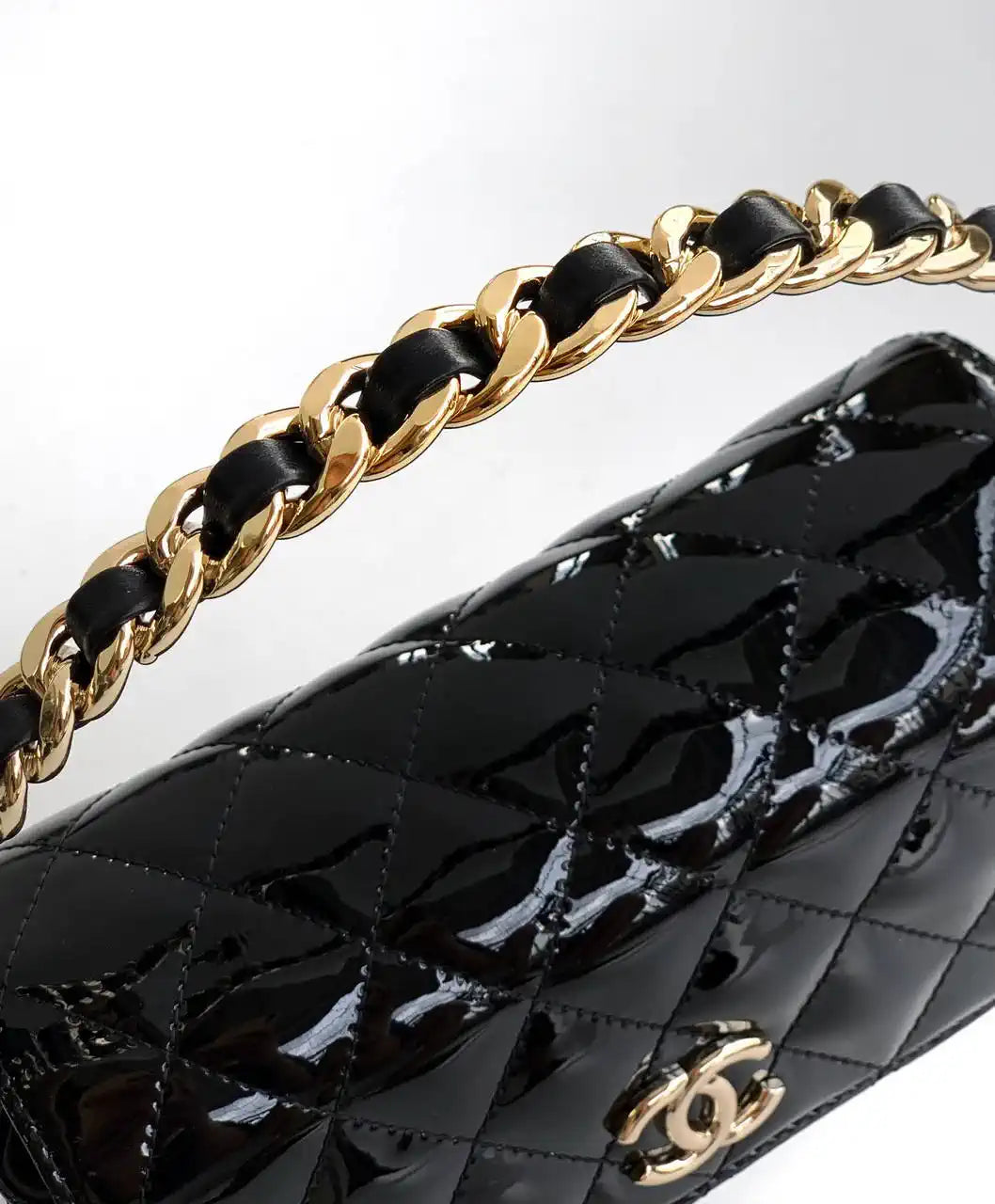 Chanel Evening with Handle Bag Patent leather AS6675 Black