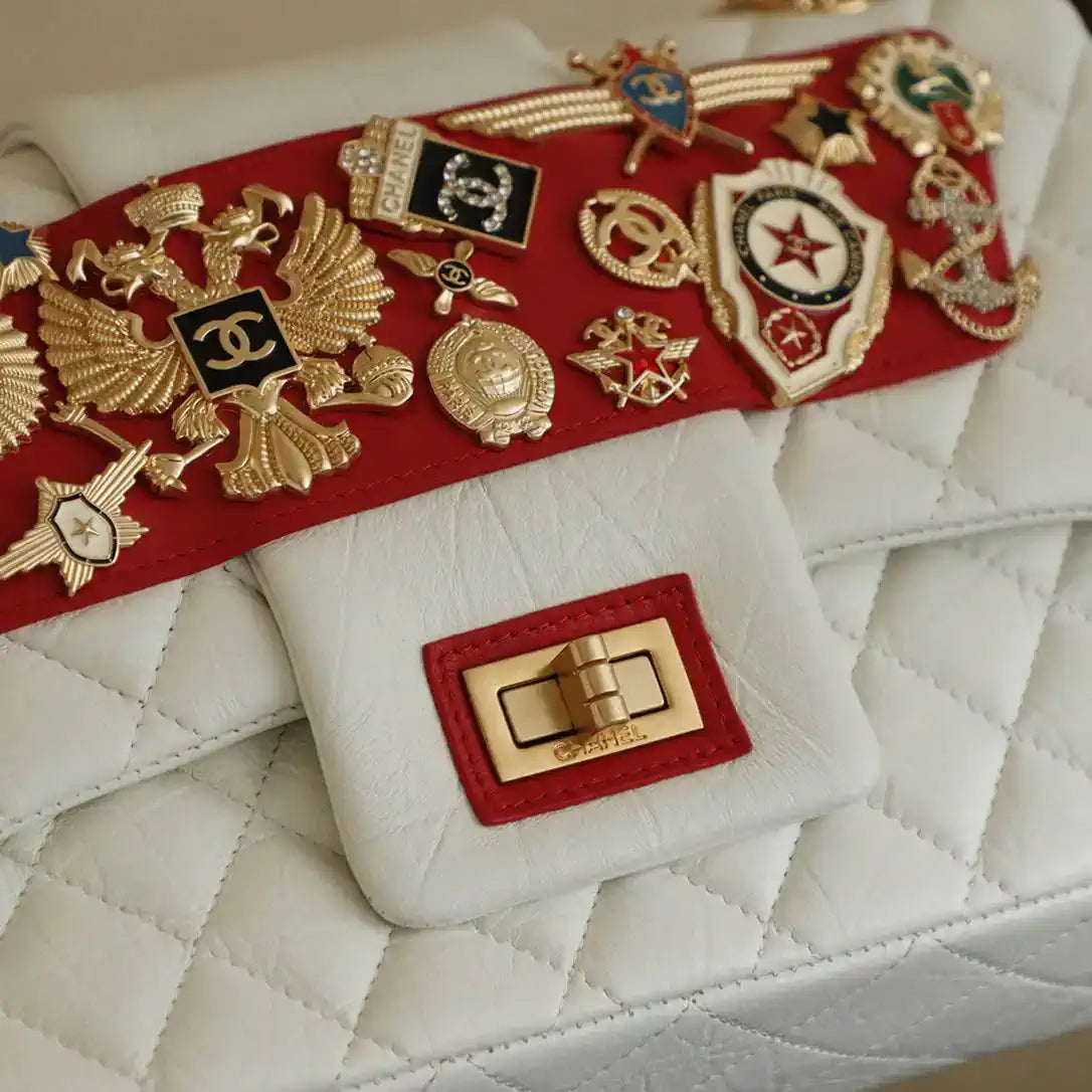 Chanel A01112 Felt hat-shaped badge pearl chain Flap Classic 11.12 Handbag