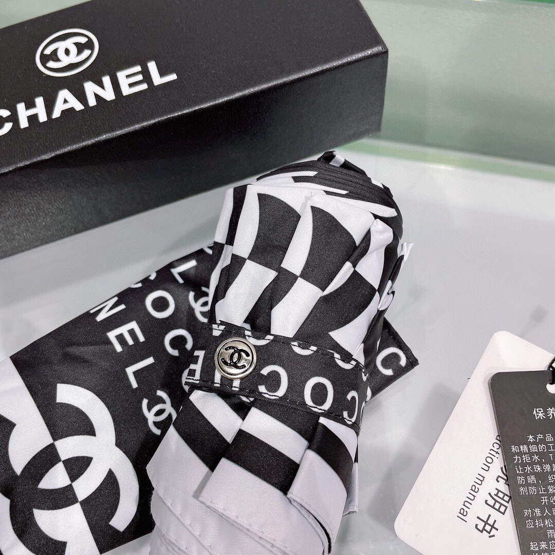 Chanel Five Fold Automatic Folding Sun Umbrella C855665