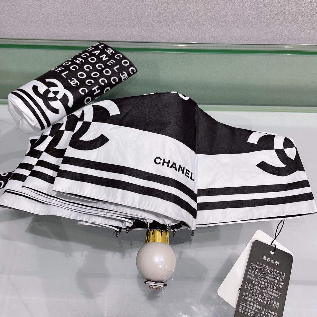 Chanel Five Fold Automatic Folding Sun Umbrella C855665