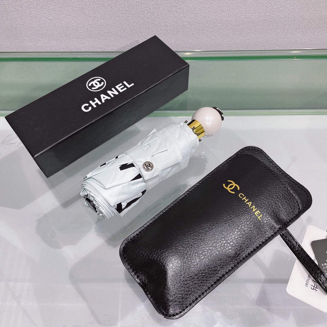 Chanel Five Fold Automatic Folding Sun Umbrella C855666