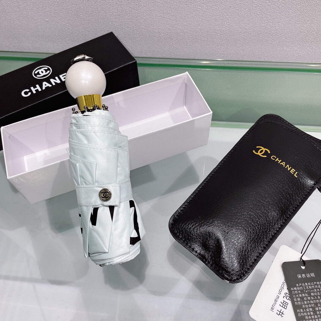Chanel Five Fold Automatic Folding Sun Umbrella C855666