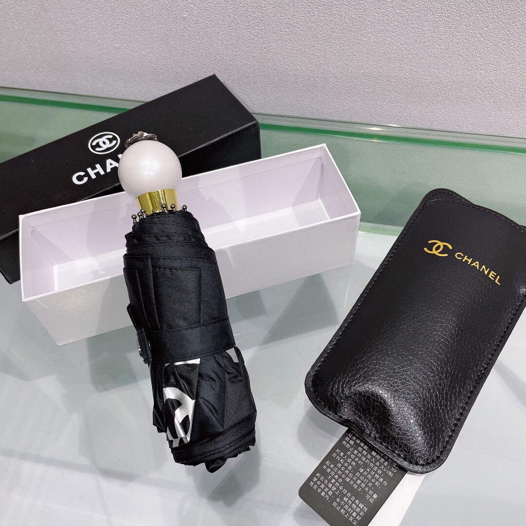 Chanel Five Fold Automatic Folding Sun Umbrella C855667
