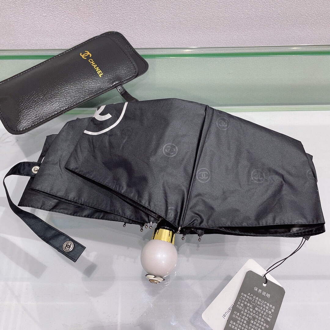 Chanel Five Fold Automatic Folding Sun Umbrella C855667