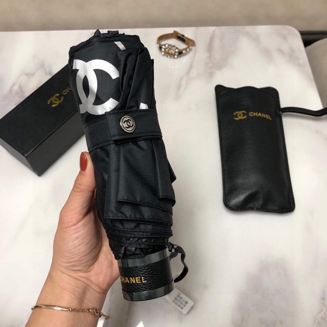 Chanel Five Fold Automatic Folding Sun Umbrella C855668