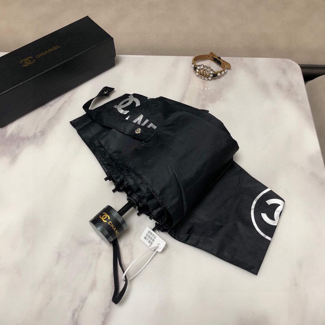 Chanel Five Fold Automatic Folding Sun Umbrella C855668