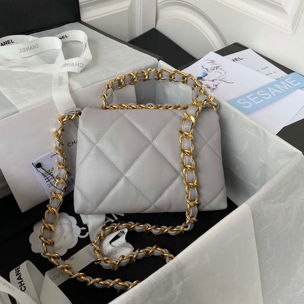 Chanel flap bag Lambskin AS3498 Gray