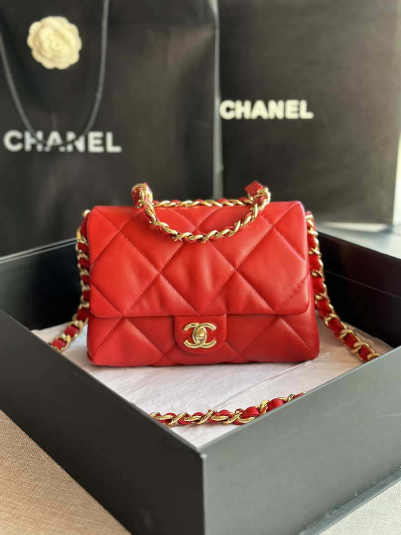 Chanel flap bag Lambskin AS3498 Red - Default Title - View 1